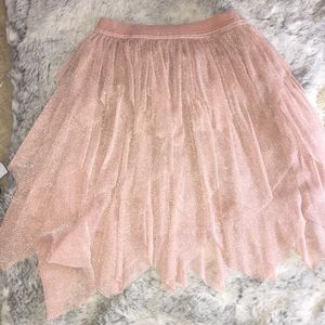 Blush pink glittery skirt